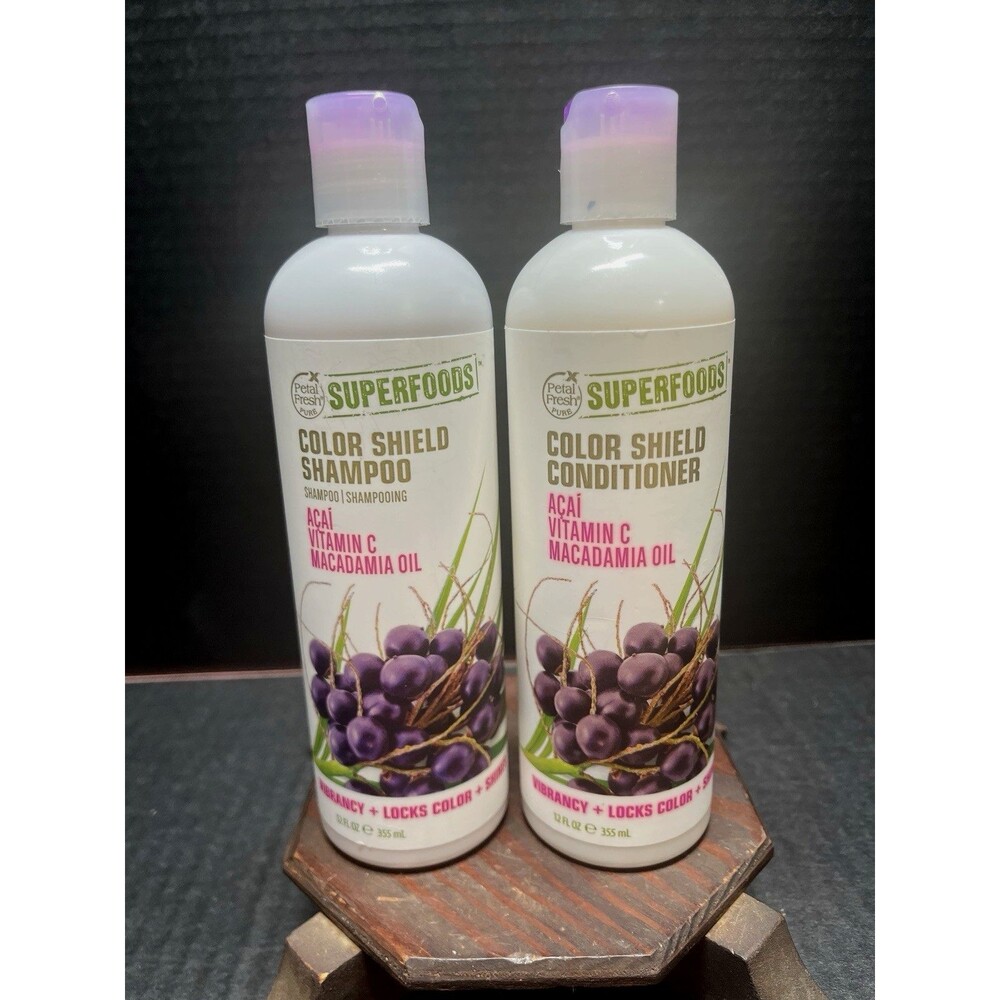 SuperFoods - Color Shield SHAMPOO & CONDITIONER SET- Acai & Macadamia Oil 12 oz